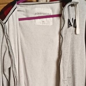 Aeropostale Light Gray Hoodie with Black Lettering